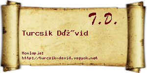 Turcsik Dávid névjegykártya