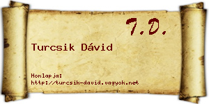 Turcsik Dávid névjegykártya